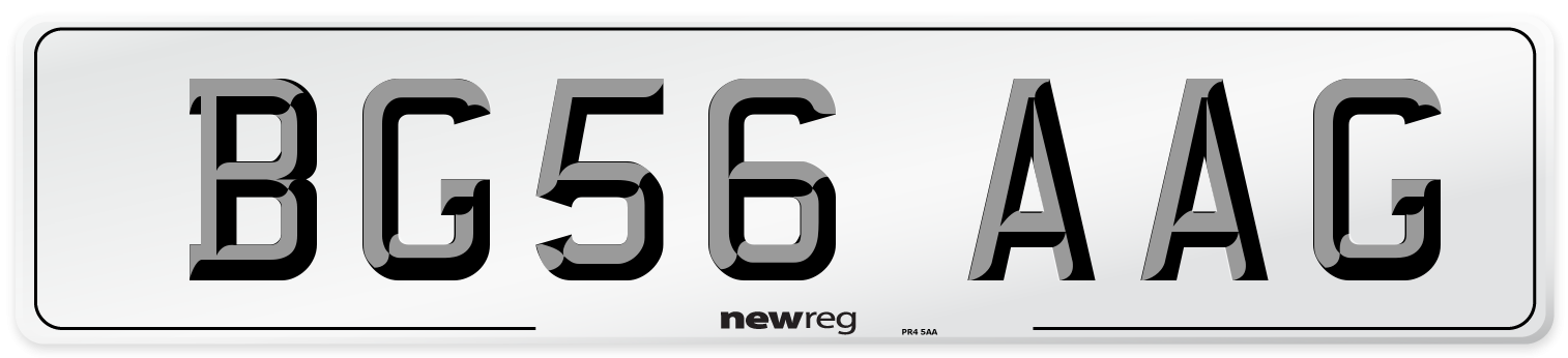 BG56 AAG Number Plate from New Reg